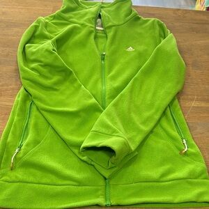 lime green adidas zip up fleece.